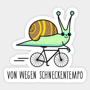 Funny snail rides a bicycle Sticker